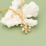 MC17,18K Plated Copper Zircons Charms DIY Jewelry Accessory 6pcs/lot