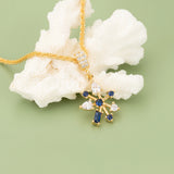 MC17,18K Plated Copper Zircons Charms DIY Jewelry Accessory 6pcs/lot