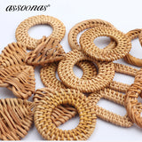 Bamboo Rattan Pendant M752 for DIY Earrings