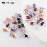 Rhodium Plated Zircon Pendant Jewelry Findings 10pcs/Lot