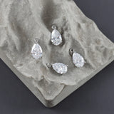 Rhodium Plated Zircon Pendant Jewelry Findings 10pcs/Lot