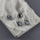 Rhodium Plated Zircon Pendant Jewelry Findings 10pcs/Lot