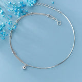 925 Silver Double Rows Chain & Snake Chain Anklet Bracelet