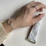 925 Silver Knot Chain & Half Cuff Bracelet Wrist Cuff