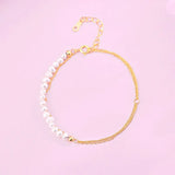 Baroque Pearl 925 Silver Bracelet Multi-layer Chain C-L486