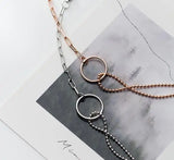 925 Sterling Silver 2Rows White Open Circle Beads Bracelet