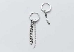 925 Sterling Silver Asymmetry Tassel Earrings GTLE2373