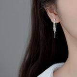 925 Sterling Silver asymmetry Earrings C-G9367