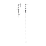 925 Sterling Silver asymmetry Earrings C-G9367