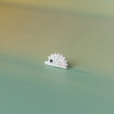 925 Silver Eye Hedgehog CZ Earrings Animal Jewelry