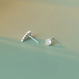 925 Silver Eye Hedgehog CZ Earrings Animal Jewelry