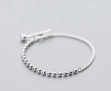 925 Silver Asymmetry Bracelet Polished Lucky Beads Chain GTLS748