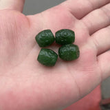 Hotan Jade Ruyi Passepartout Bucket Green Jade Beads DIY Accessories
