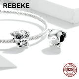 925 Sterling Silver Puppy Charm Pendant for Bracelet DIY Jewelry Making