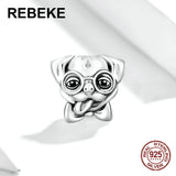 925 Sterling Silver Puppy Charm Pendant for Bracelet DIY Jewelry Making