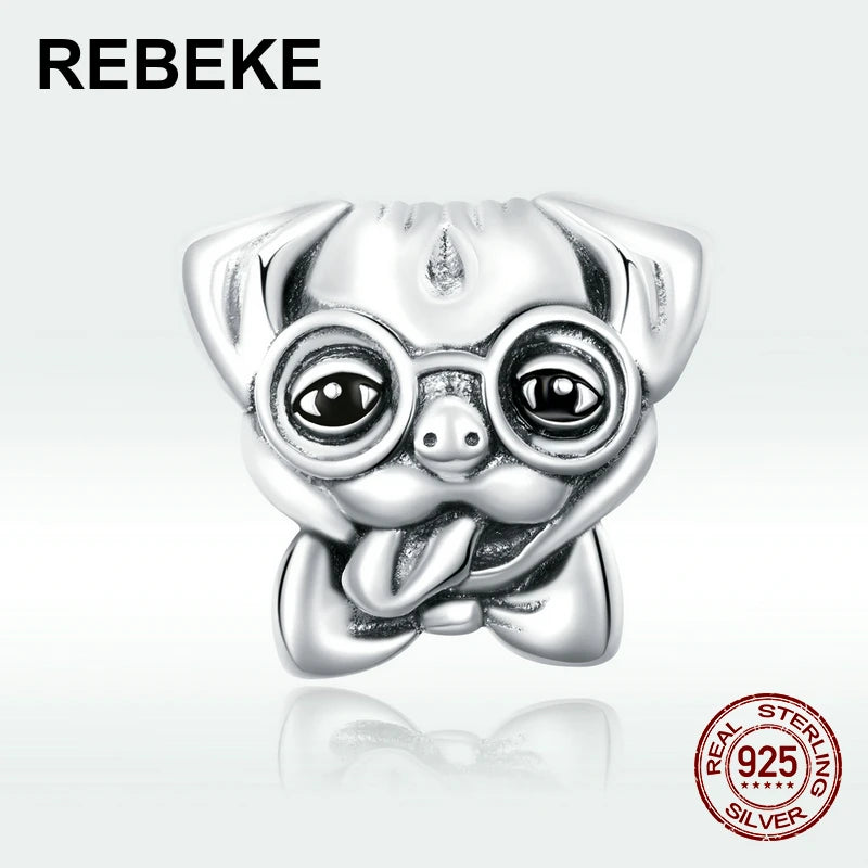 925 Sterling Silver Puppy Charm Pendant for Bracelet DIY Jewelry Making