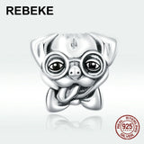 925 Sterling Silver Puppy Charm Pendant for Bracelet DIY Jewelry Making