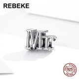 925 Sterling Silver Retro Beads Mr Charm for Bracelet DIY Jewelry