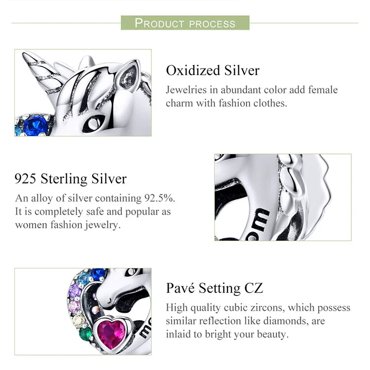 Colorful Zircon Beads 925 Silver Pendant Jewelry Making