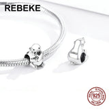 925 Sterling Silver Polar Bears Charm Bracelet Beads Jewelry Women Making