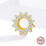 925 Sterling Silver Sunflower Clear CZ Beads for Reflexions Bracelet Charm