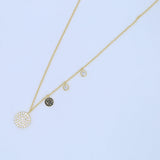 925 Silver Round CZ Disco Charm Necklace