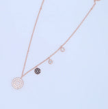 925 Silver Round CZ Disco Charm Necklace