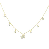 925 Silver Butterfly Pendant Necklace Crystal Jewelry Gift