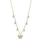 925 Silver Butterfly Pendant Necklace Crystal Jewelry Gift