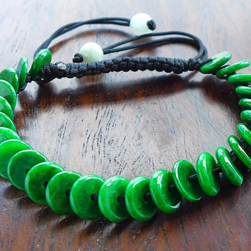 Moisturizing Jade Bracelet Woven Hand Rope Jade Jewelry