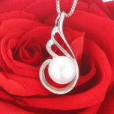 Natural Pearl 925 Silver Zircon Pendant Necklace for Women