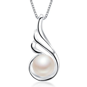 Natural Pearl 925 Silver Zircon Pendant Necklace for Women