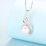 Natural Pearl 925 Silver Zircon Pendant Necklace for Women