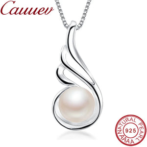 Natural Pearl 925 Silver Zircon Pendant Necklace for Women