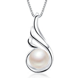 Natural Pearl 925 Silver Zircon Pendant Necklace for Women