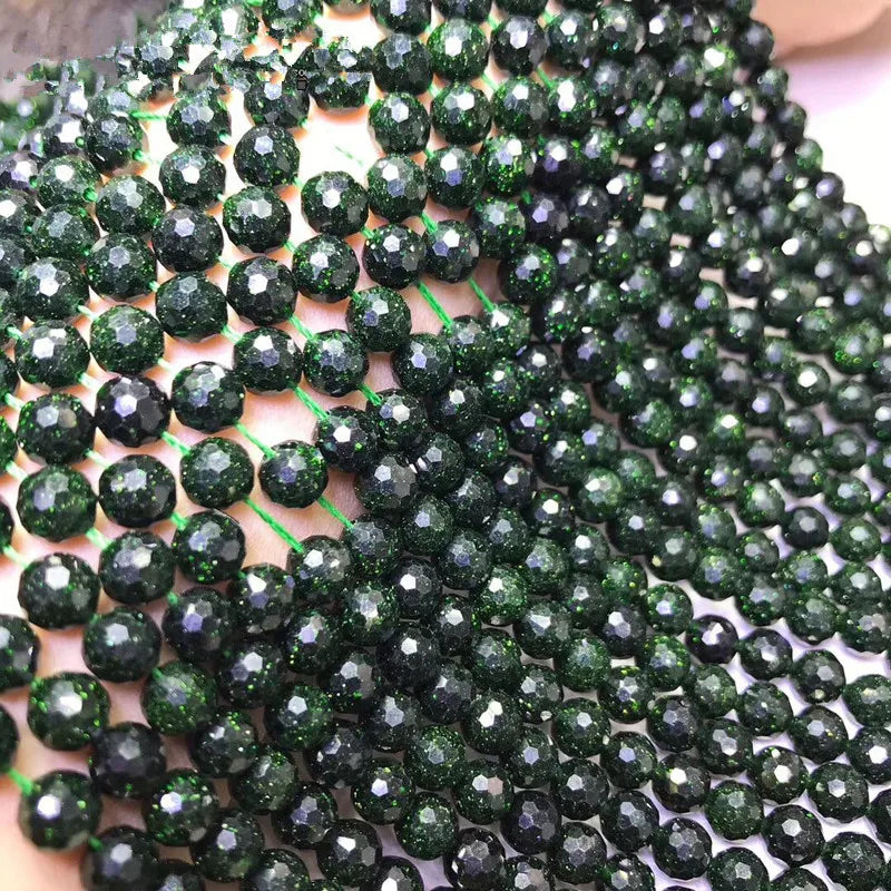 Aventurine Green Round Faceted 6mm Loose Beads 14in