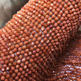 Aventurine Red Round Faceted 6mm Loose Beads 14inch DIY Jewelry Making