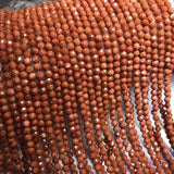 Aventurine Red Round Faceted 6mm Loose Beads 14inch DIY Jewelry Making