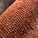 Aventurine Red Round Faceted 6mm Loose Beads 14inch DIY Jewelry Making