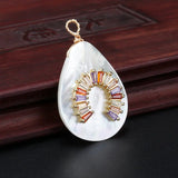 Abalone Shell Horse-shoe Pendant Choker Necklace