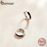 925 Sterling Silver Enamel Hoop Earrings for Women