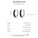 925 Sterling Silver Enamel Hoop Earrings for Women