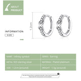 925 Silver Infinite Love Hoop Earrings for Women SCE872