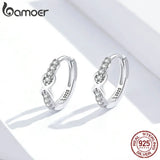 925 Silver Infinite Love Hoop Earrings for Women SCE872