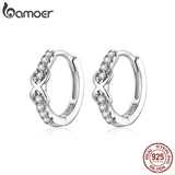 925 Silver Infinite Love Hoop Earrings for Women SCE872
