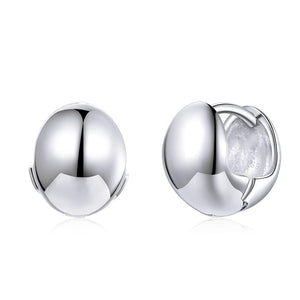 10mm Buckle Earrings 925 Sterling Silver Romantic Mirror Polishing Earrings