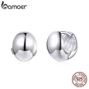 10mm Buckle Earrings 925 Sterling Silver Romantic Mirror Polishing Earrings