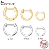 14K Plated 925 Sterling CZ Cuff Huggie Studs