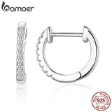 14K Plated 925 Sterling CZ Cuff Huggie Studs