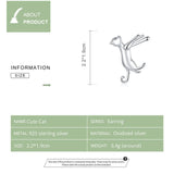 925 Silver Cat Ear Cuff Earrings for Women Unique Jewelry